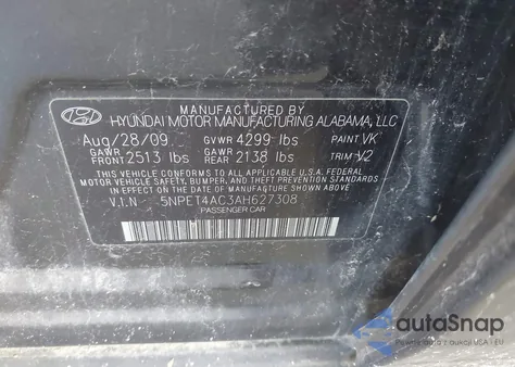 2010 Hyundai Sonata Gls from USA, damaged, VIN 5NPET4AC3AH627308